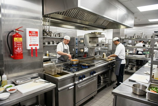 Fire Safety in Commercial Kitchens: Wet Chemical Extinguishers and Fire Blankets Explained