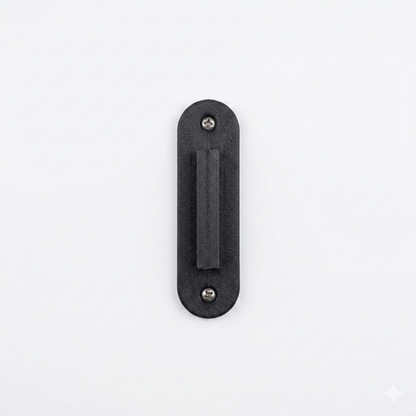 Black door handle on a white background
